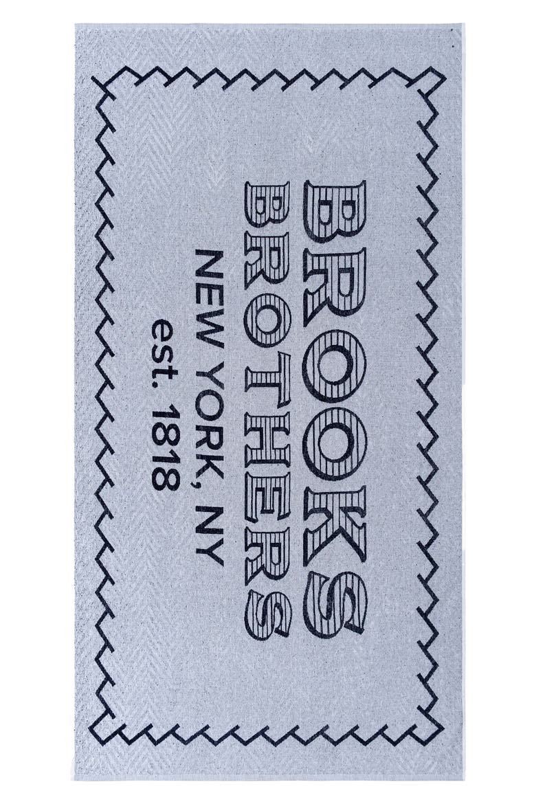 Logo Cotton Beach Towel, Main, color, WHITE