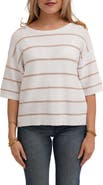 CYRUS Striped Short Sleeve Sweater