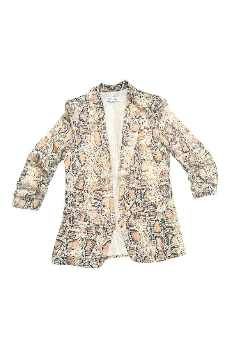 NIKKI LUND Nina Snake Print Blazer, Alternate, color, Taupe