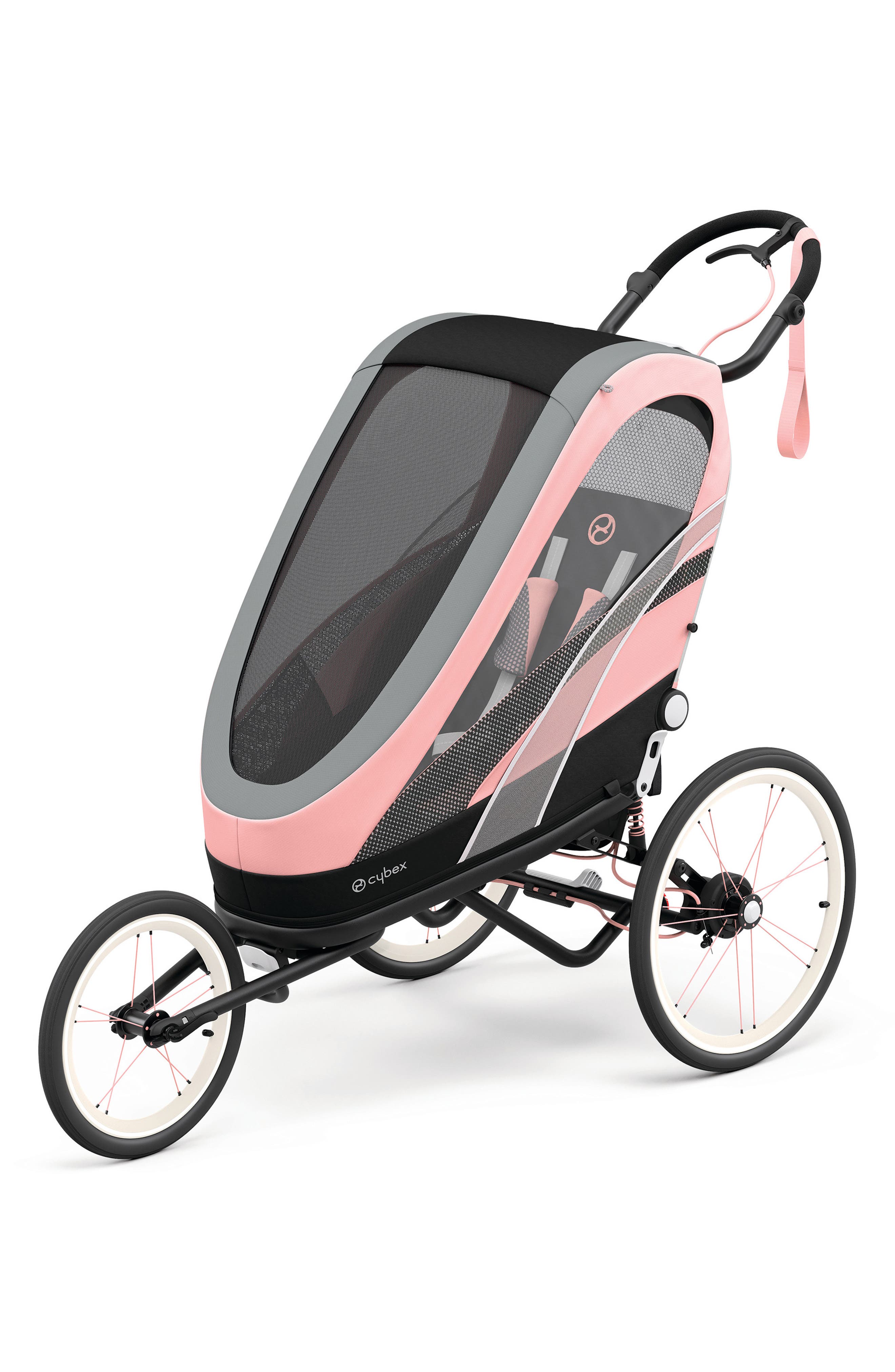 CYBEX ZENO Multisport Jogging Stroller in Black/Silver/Pink 