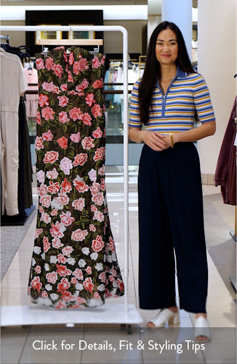 Fernanda Embroidered Floral Strapless Gown, sales video thumbnail