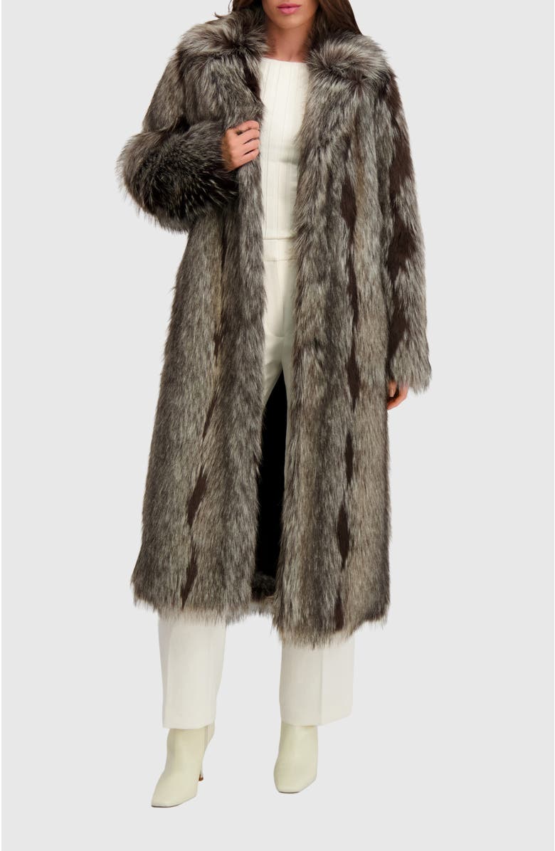 Lyla Grant Fur-Free Fox (Faux Fur) Long Coat, Alternate, color, 