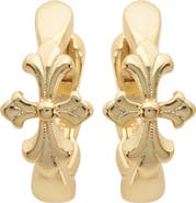 ATHRA LUXE Cross Huggie Hoop Earrings