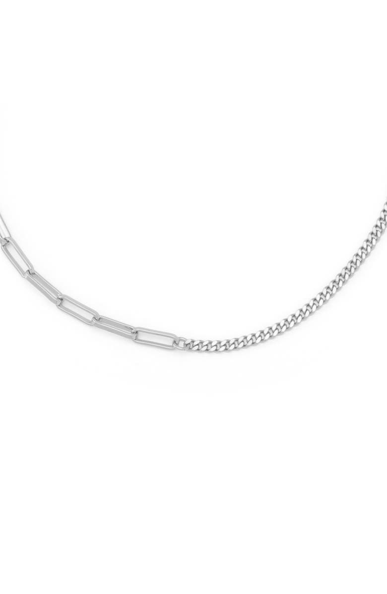 AllSaints Mix Chain Necklace, Alternate, color, Rhodium