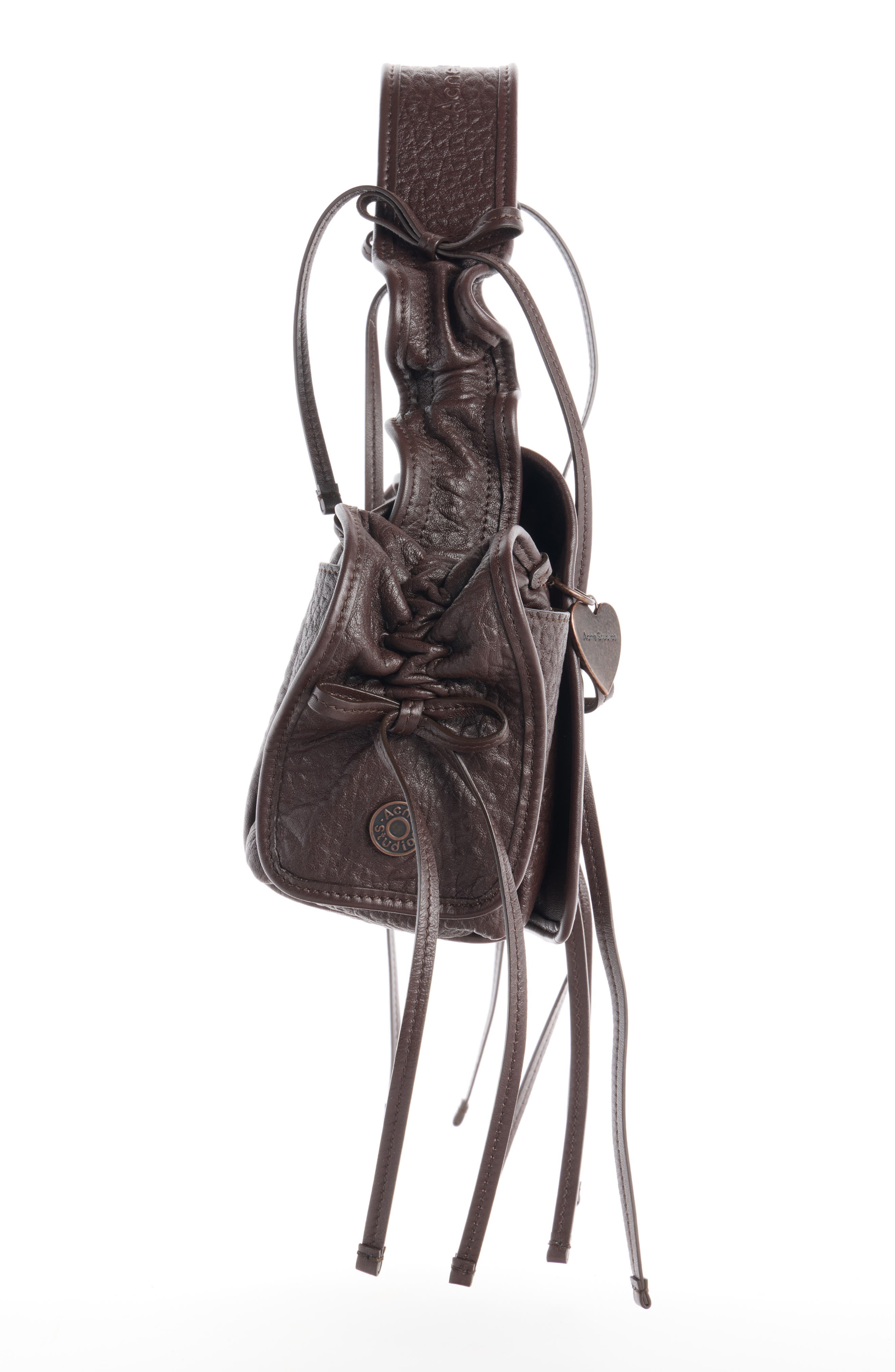 Acne Studios Multipocket Big Grainy Leather Shoulder Bag, Alternate, color, Chocolate Brown