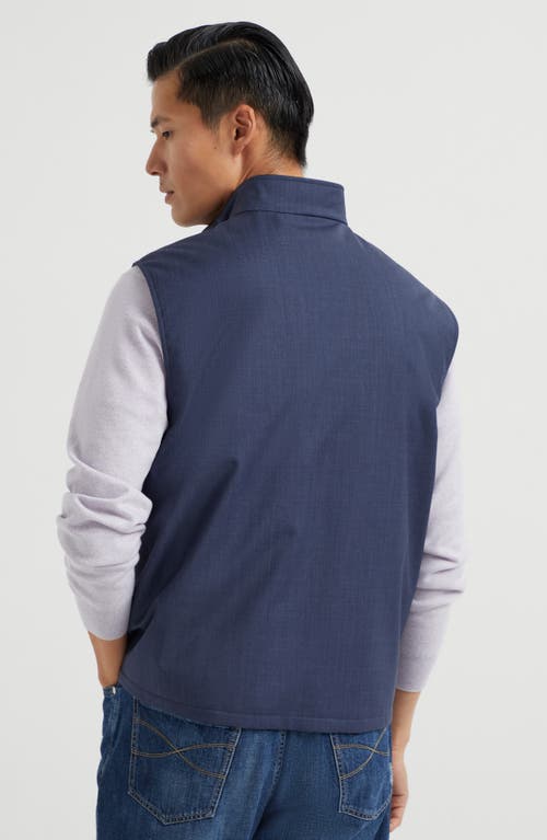 Brunello Cucinelli Vest With Thermore® Padding In Denim
