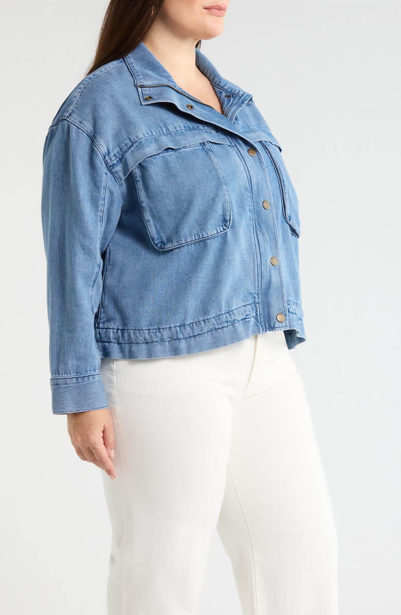 Caslon<sup>®</sup> Denim Utility Jacket, Alternate, color, Medium Wash