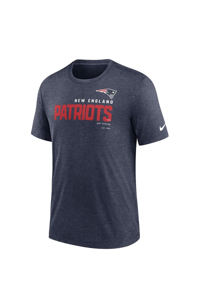 Nike Men's Nike Heather Navy New England Patriots Team Tri-Blend T-Shirt, Alternate, color, Heather Navy
