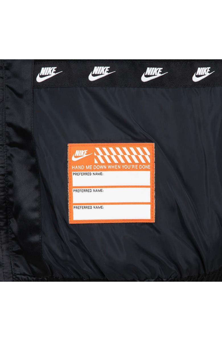 Nike Kids' Jacquard Hazard Stripe Puffer Jacket, Alternate, color, Black