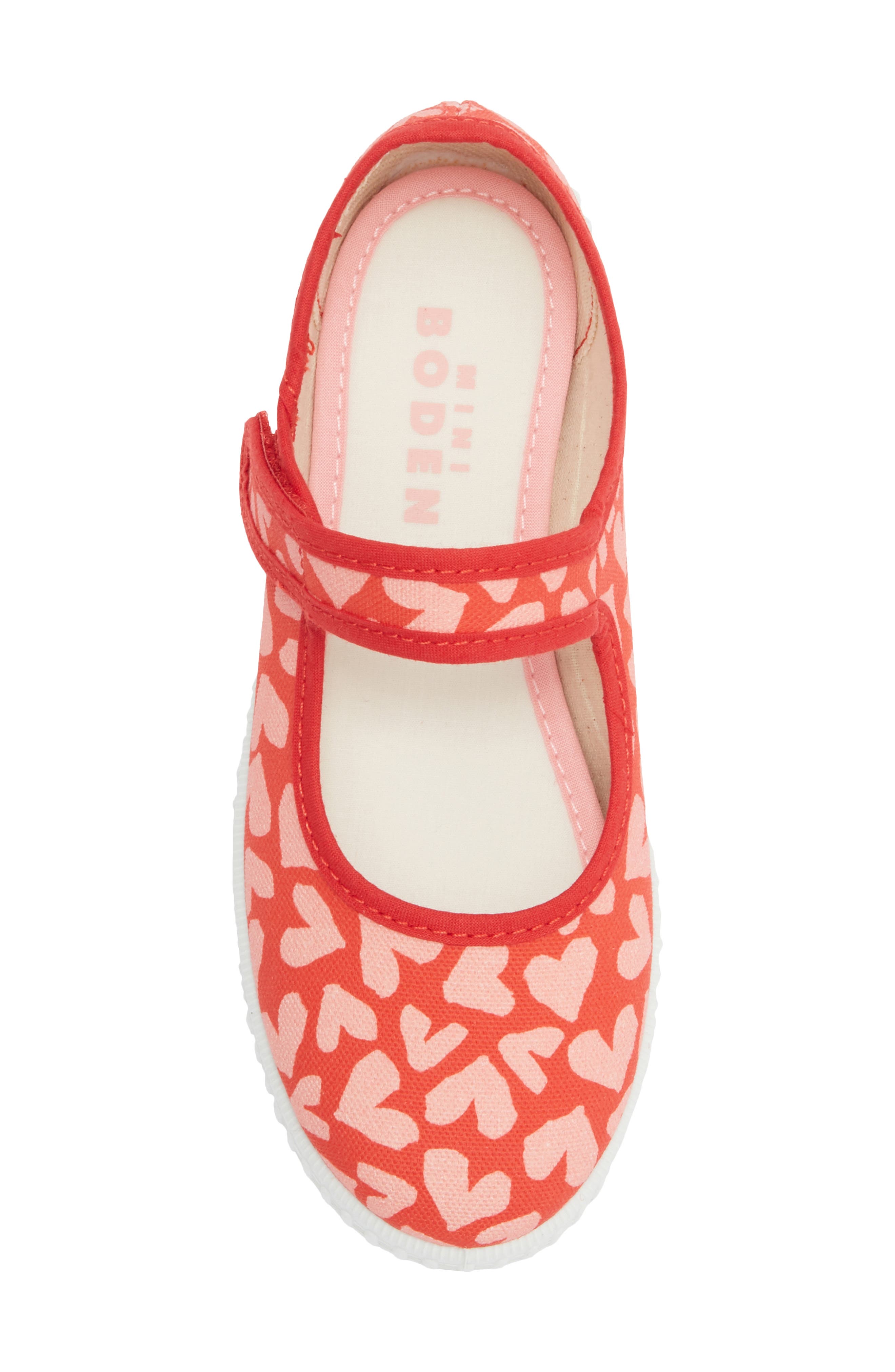 Mini Boden Kids' Canvas Mary Jane Flat, Alternate, color, Hearts