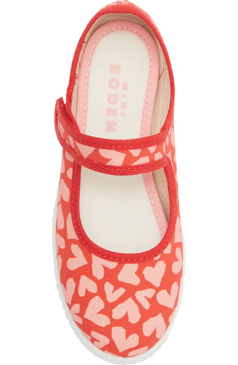 Mini Boden Kids' Canvas Mary Jane Flat, Alternate, color, Hearts