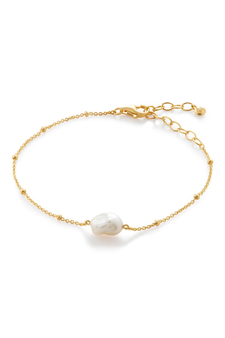 Nura Cultured Pearl Bracelet, Main, color, YELLOW GOLD