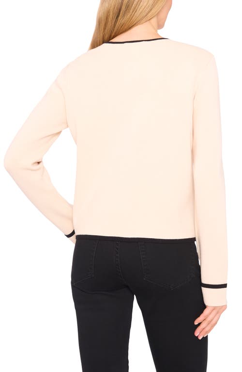 Cece Tipped Cardigan In Gold