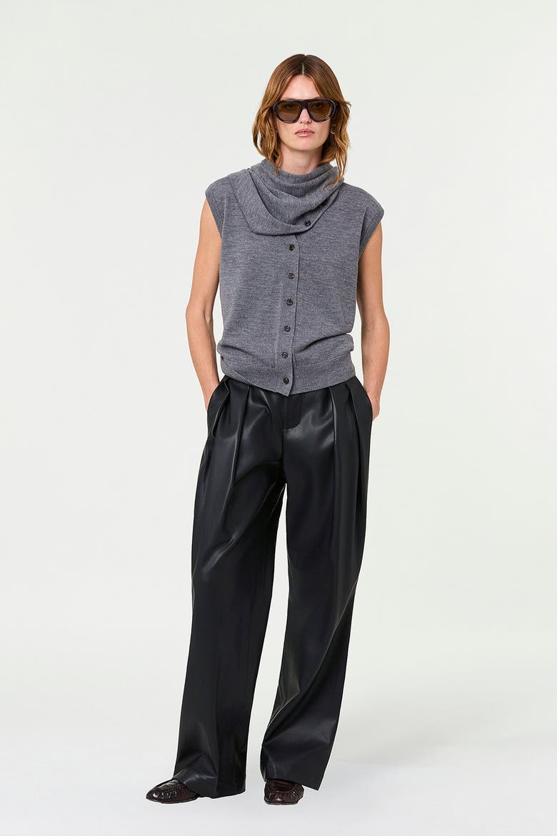 Willa Sleeveless Cardigan, Alternate, color, Charcoal