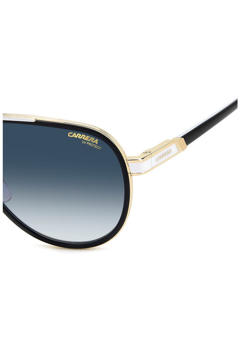 61mm Gradient Pilot Sunglasses, Alternate, color, BLACK WHITE/ DARK BLUE