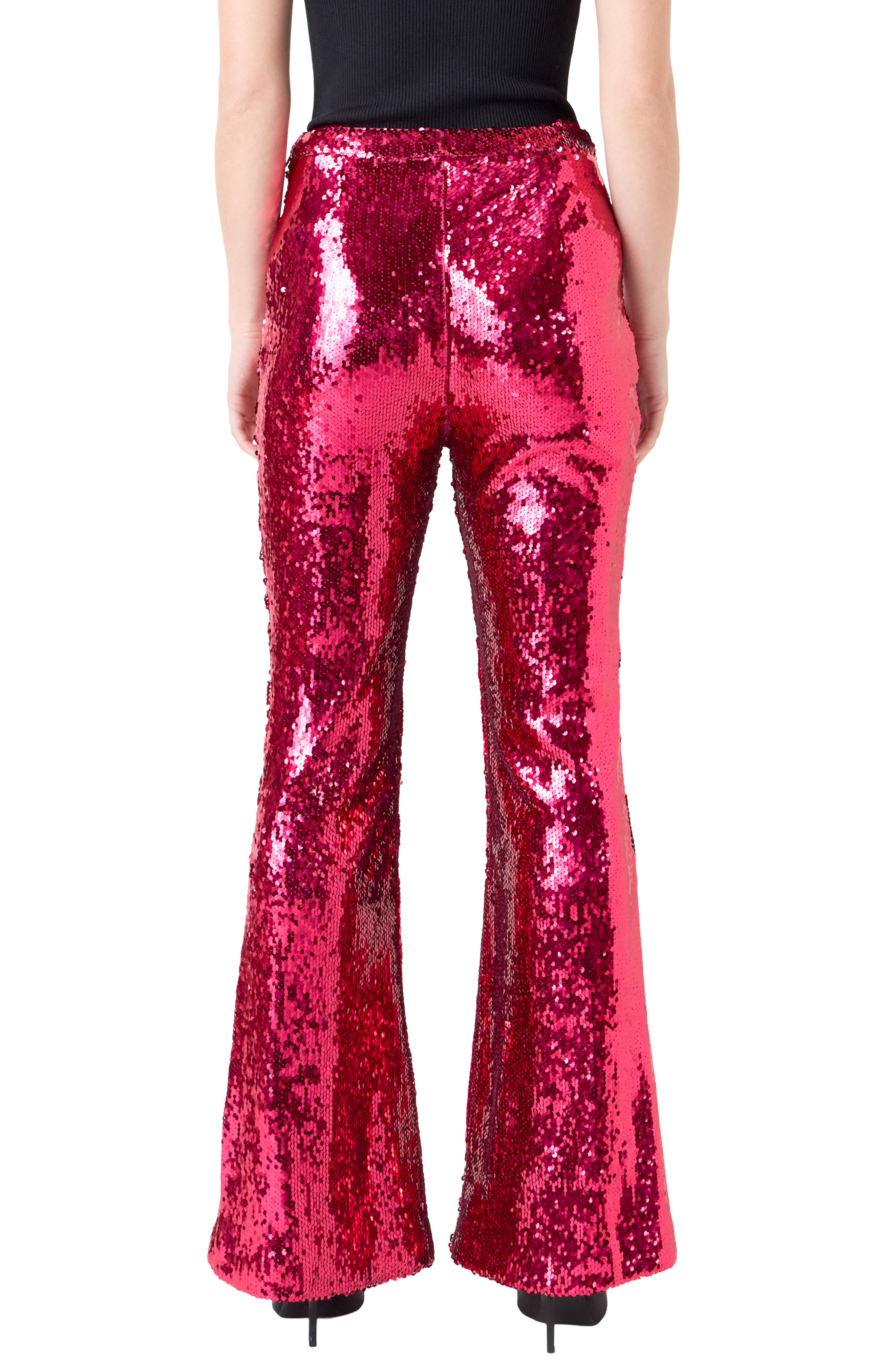 Sequin Slit Leg Flare Pants - image 2