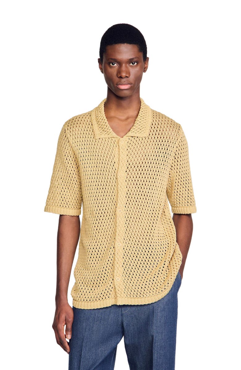 SANDRO Crochet shirt, Main, color,