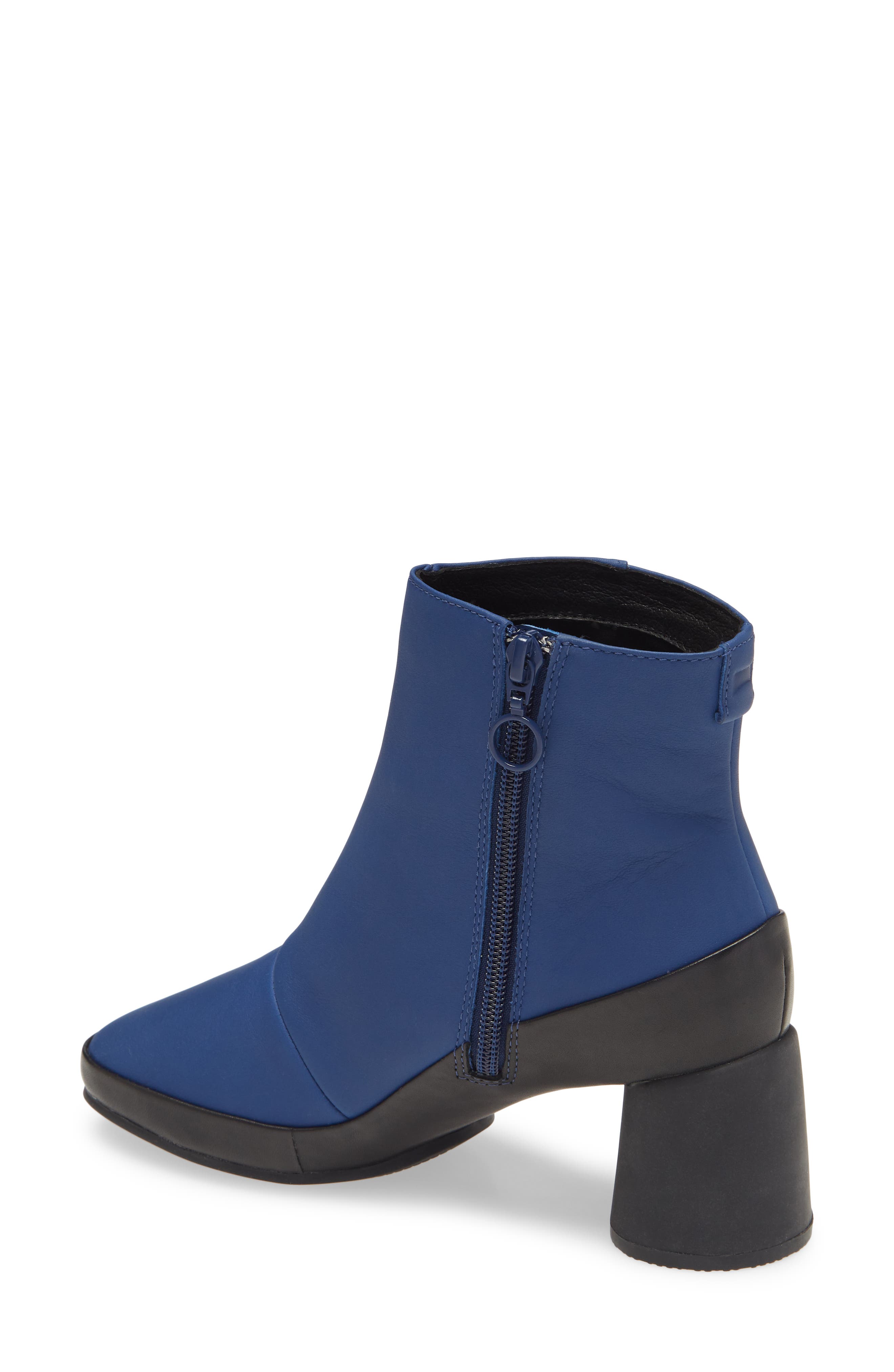 Upright Column Heel Bootie, Alternate, color, NAVY LEATHER