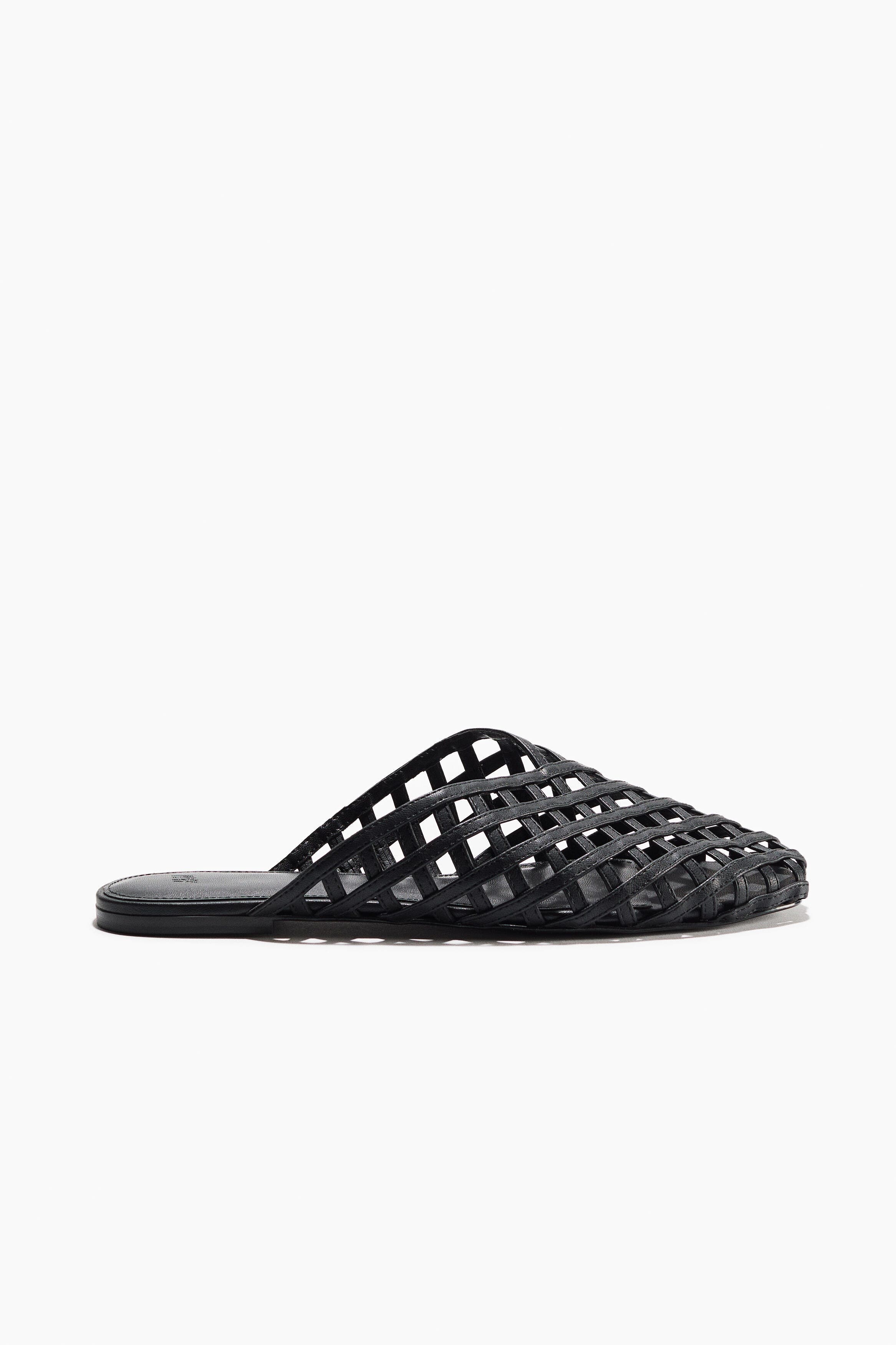 H&M Interwoven Mules, Alternate, color, Black