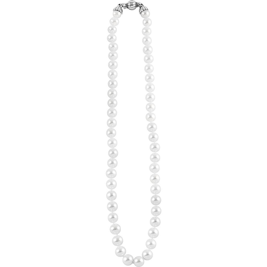 Lagos 'luna' 10mm Pearl Necklace In Silver/pearl
