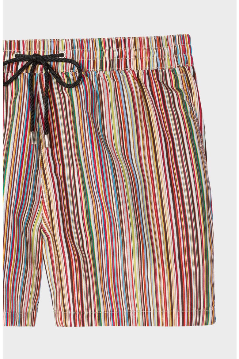 Signature Striped Swim Trunks, Alternate, color, MULTI COLOURED