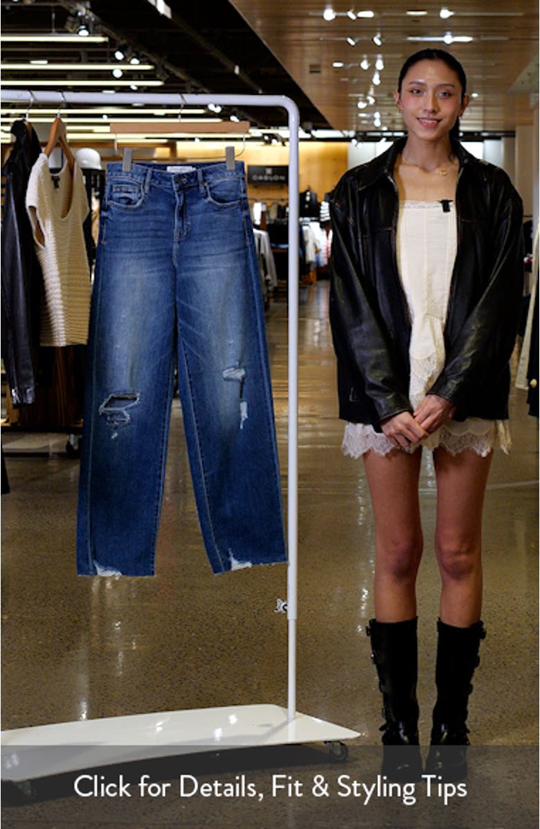 High Waist Distressed Wide Leg Dad Jeans, sales video thumbnail