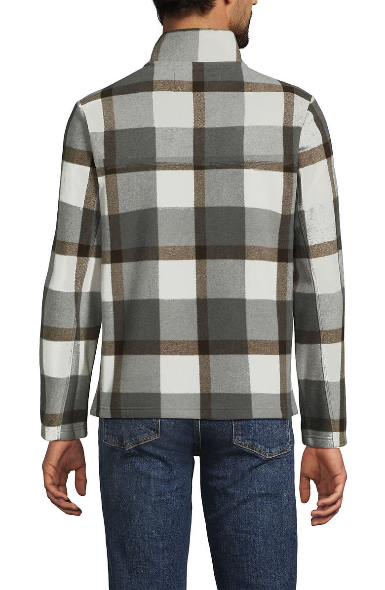 Lands' End Anyweather Fleece Quarter Zip Pullover, Alternate, color, Boulder Gray Glen Plaid