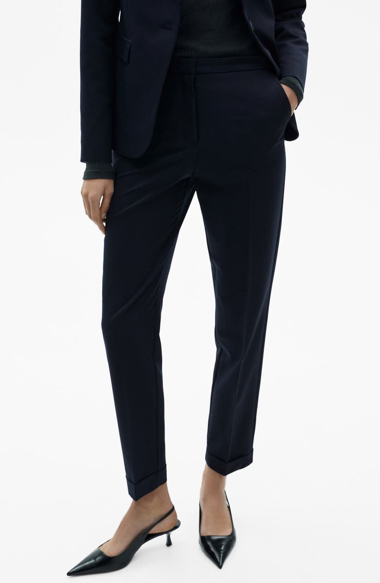 MANGO Straight Suit Pants, Main, color, Black