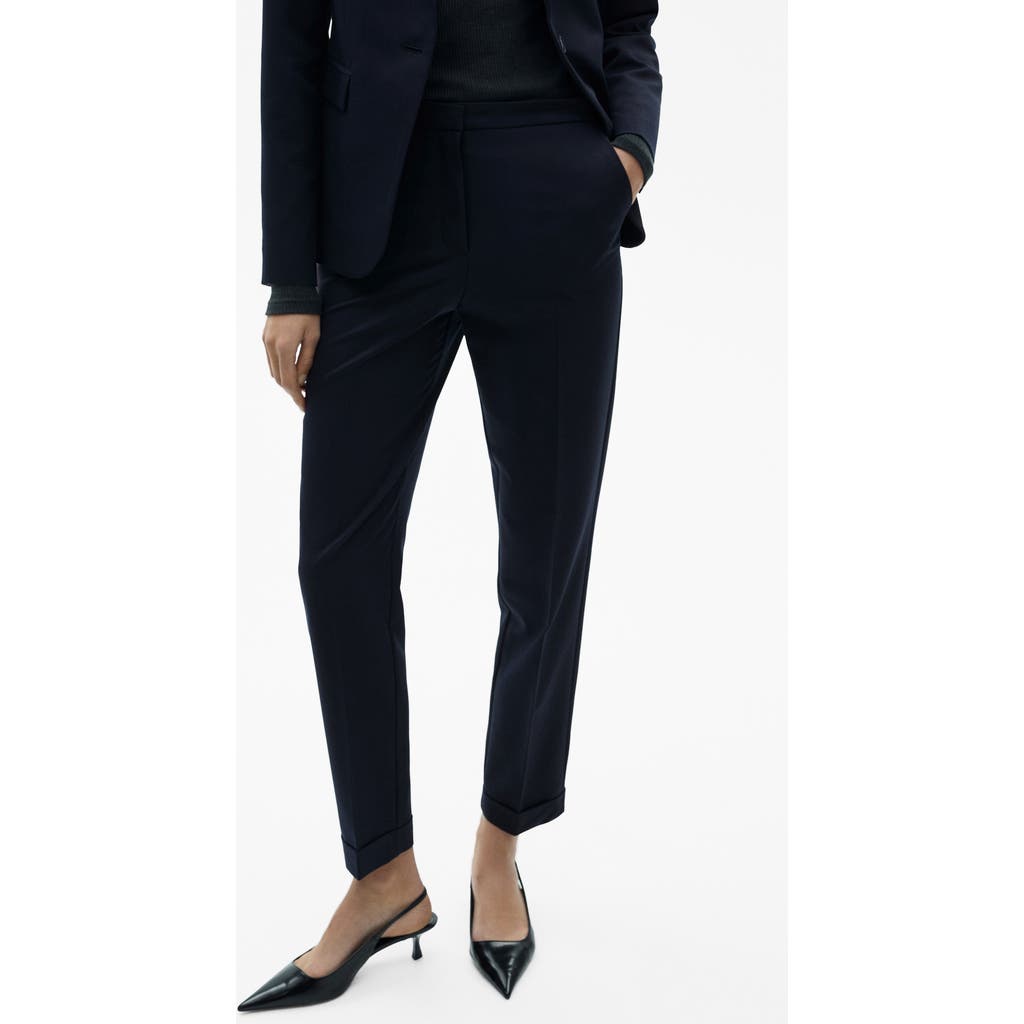 Mango Straight Suit Pants In Black