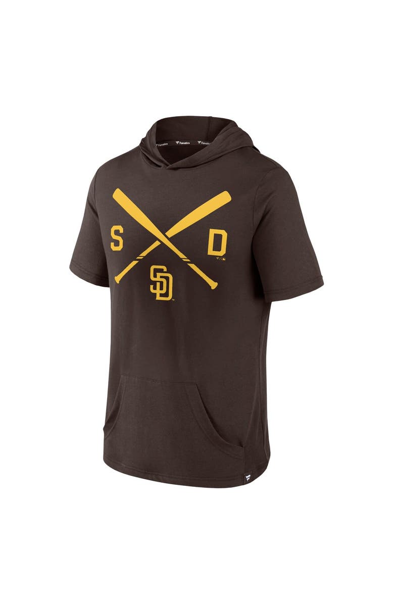 FANATICS Men's Fanatics Brown San Diego Padres Iconic Rebel Short Sleeve Hooded Top, Alternate, color, 
