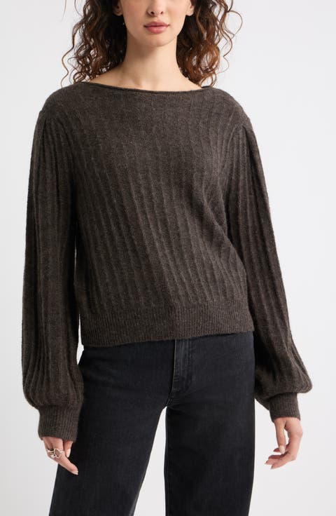 Alpaca & Wool Blend Rib Sweater