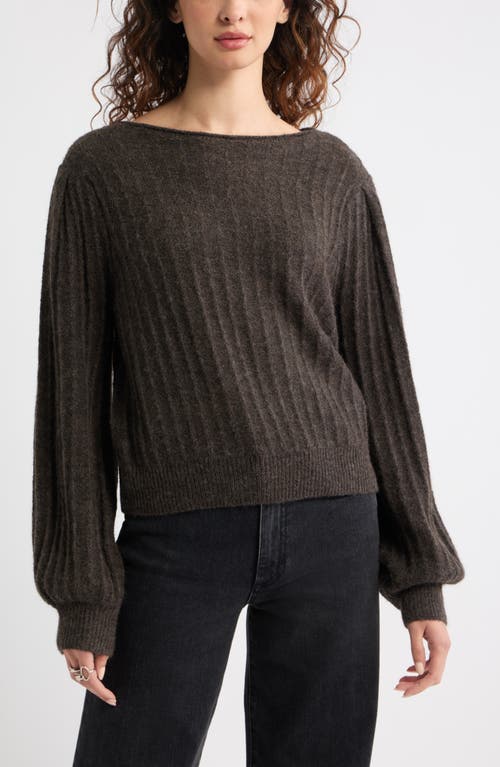Treasure & Bond Alpaca & Wool Blend Rib Sweater in Brown Malicacia  product