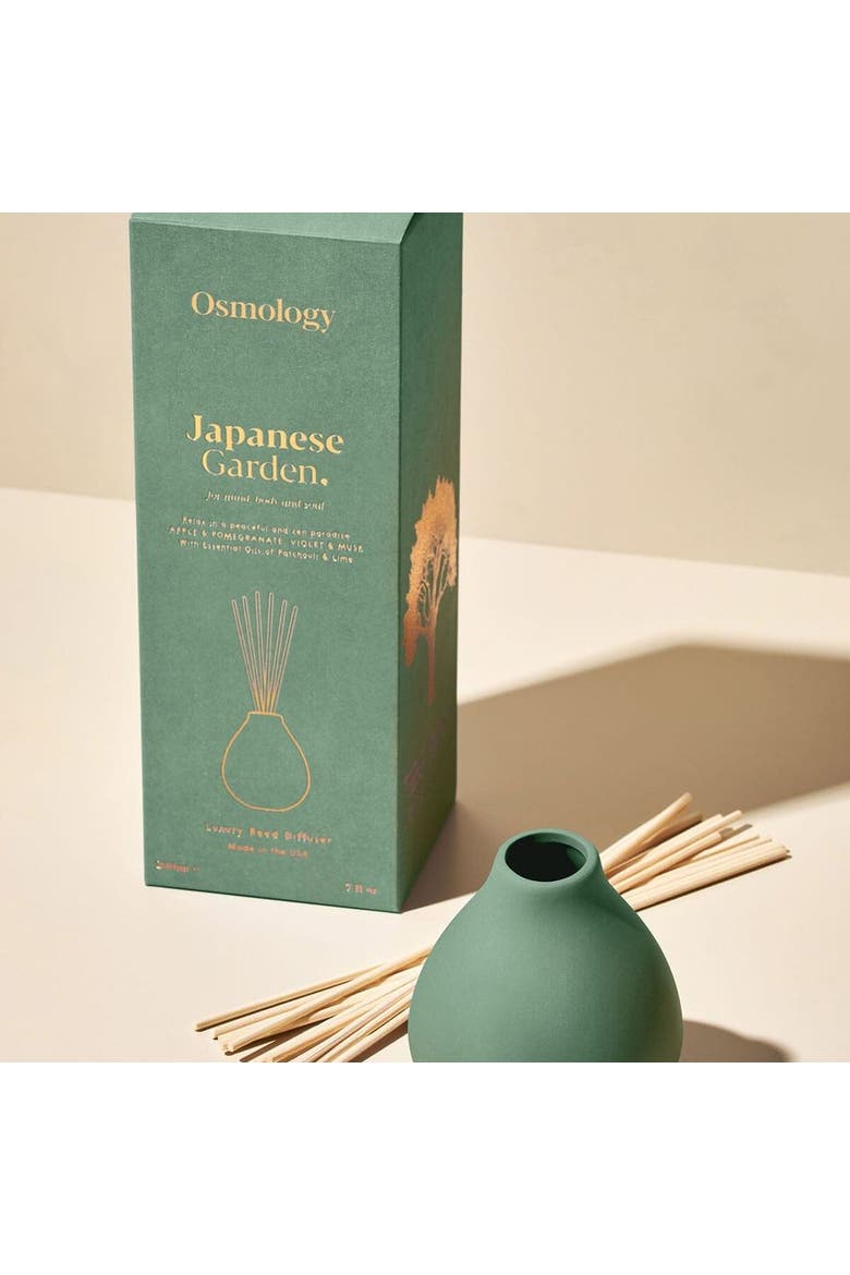 Japanese Garden Reed Diffuser - Apple Pomegranate and Musk, Alternate, color, green
