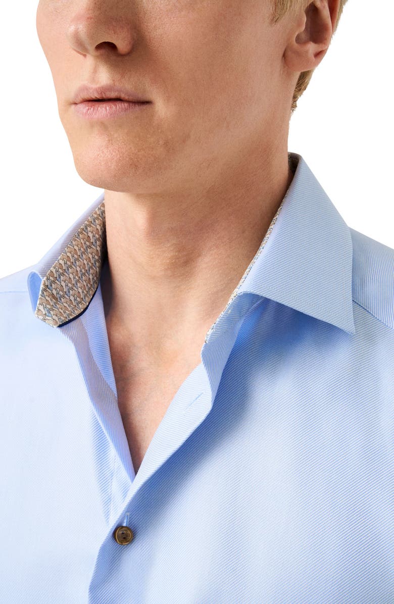 Eton Slim Fit Textured Dress Shirt, Alternate, color, Light Blue