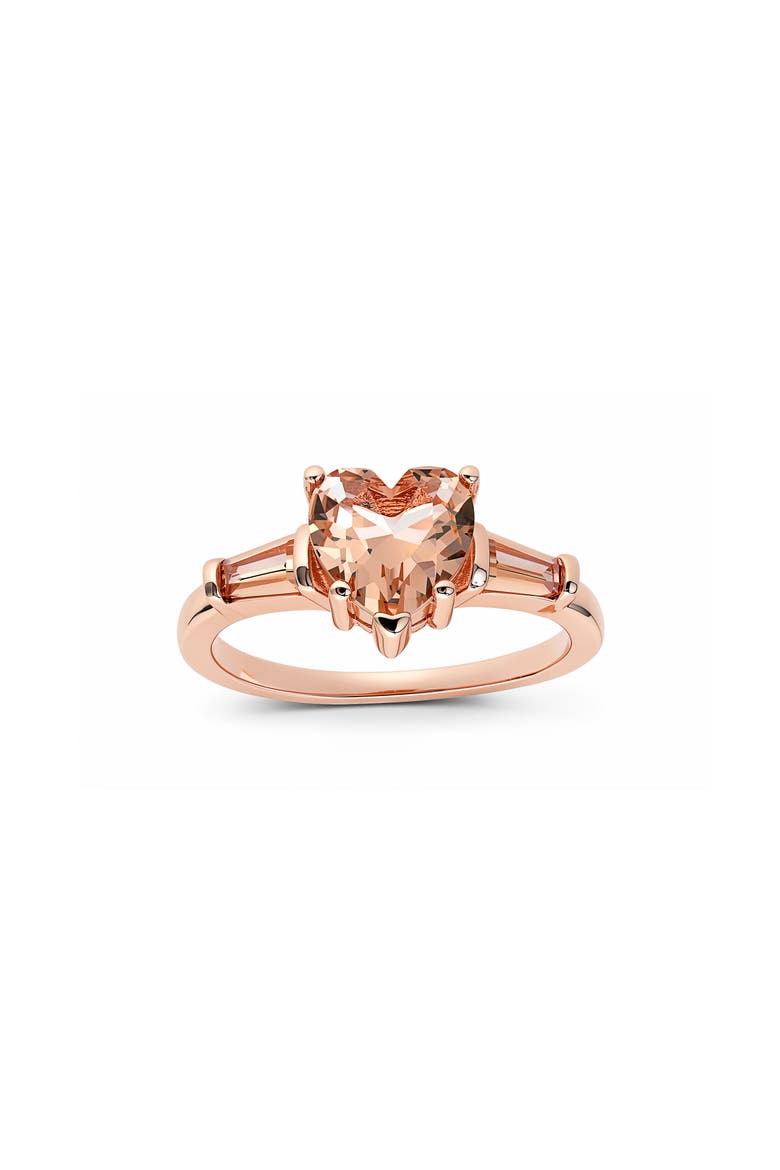 Heart Baguette Statement Ring, Main, color, ROSE GOLD