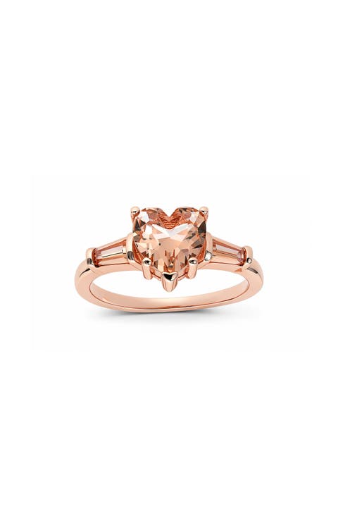 Heart Baguette Statement Ring