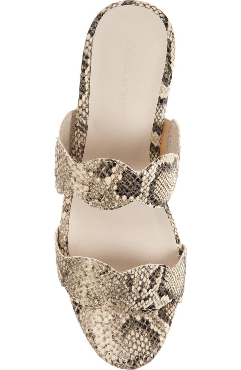 Chocolat Blu Fira Platform Wedge Slide Sandal, Alternate, color, Natural Embossed Snake