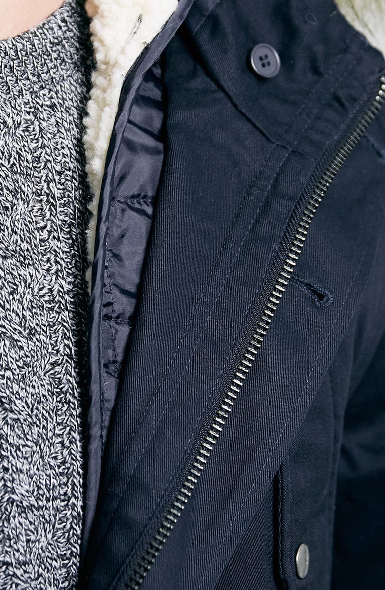 Topman Faux Fur Trim Heavyweight Parka, Alternate, color, 