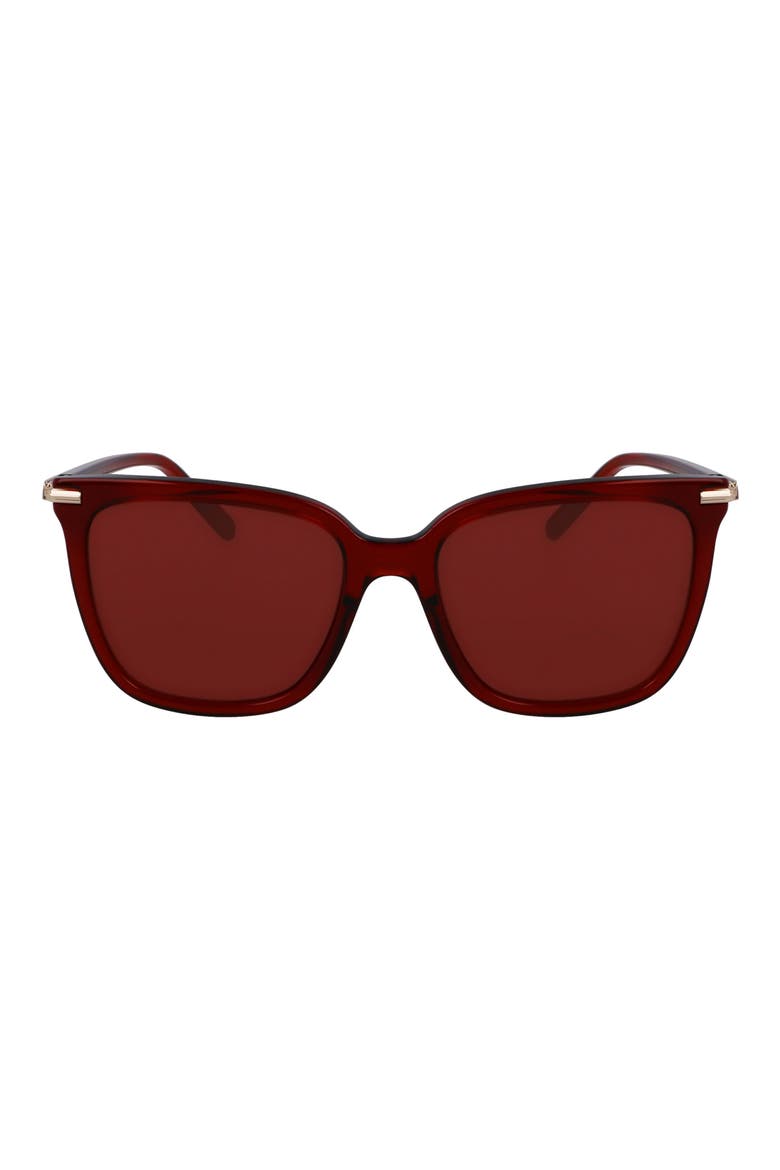 Prisma 56mm Modified Butterfly Sunglasses, Main, color, TRANSPARENT RED