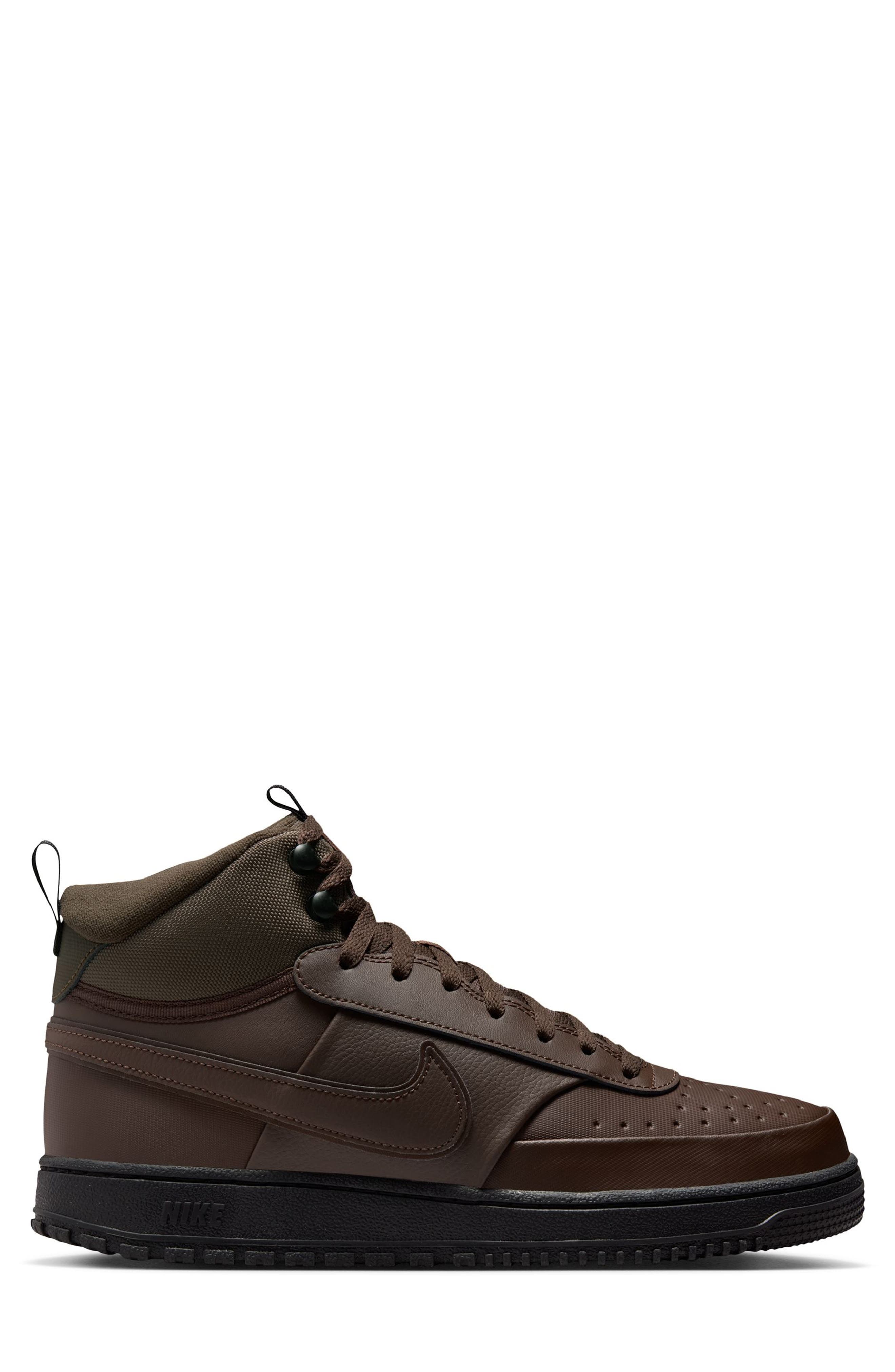 Nike Court Vision Mid Winter Sneaker, Alternate, color, Dark Hazel/ Black