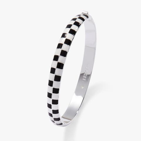Black & White Checker Hinge Bangle