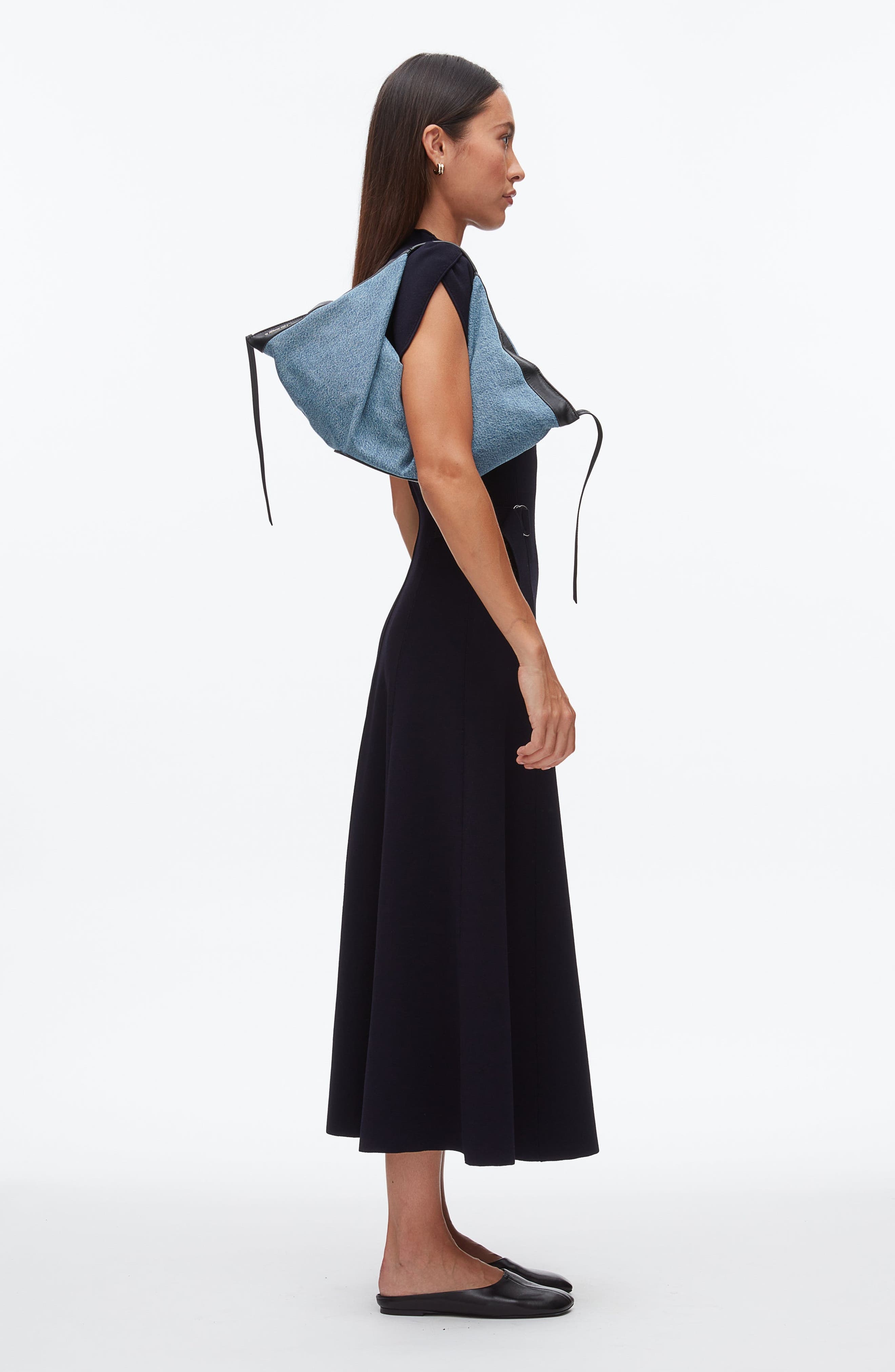 3.1 Phillip Lim Denim Luna Bag, Alternate, color, Medium Indigo