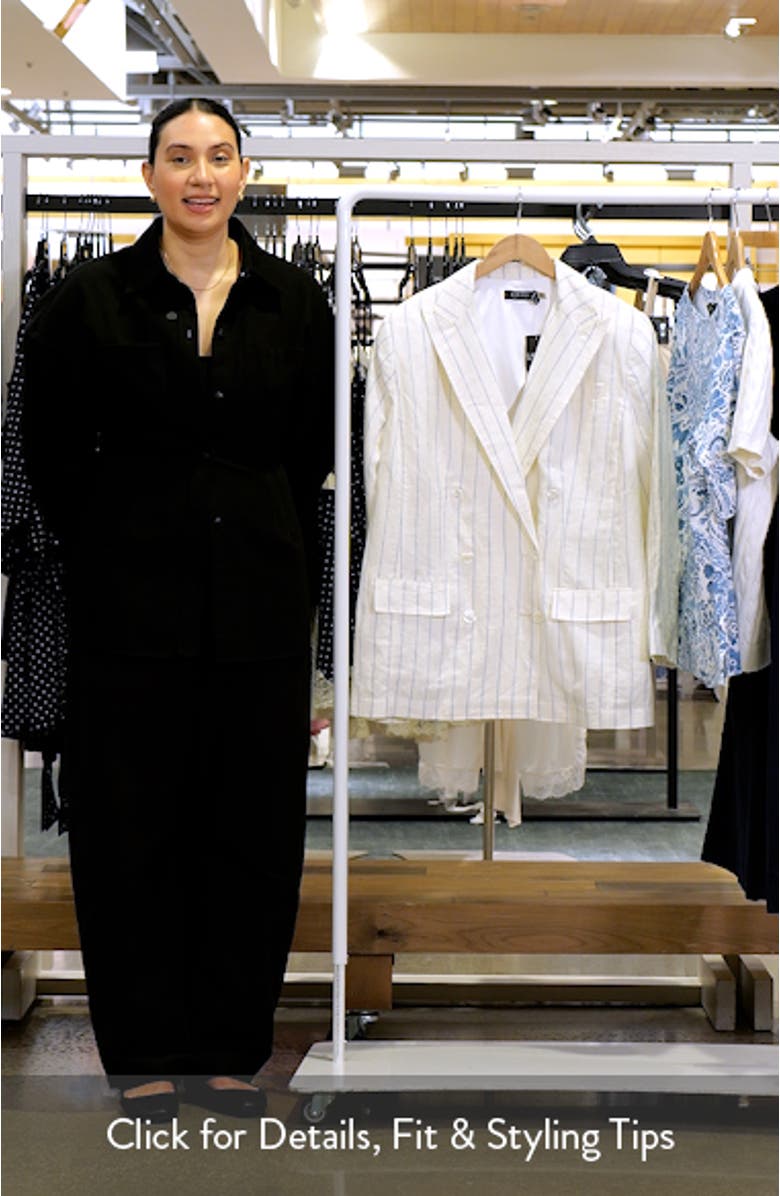 Stripe Double Breasted Linen Blazer, sales video thumbnail