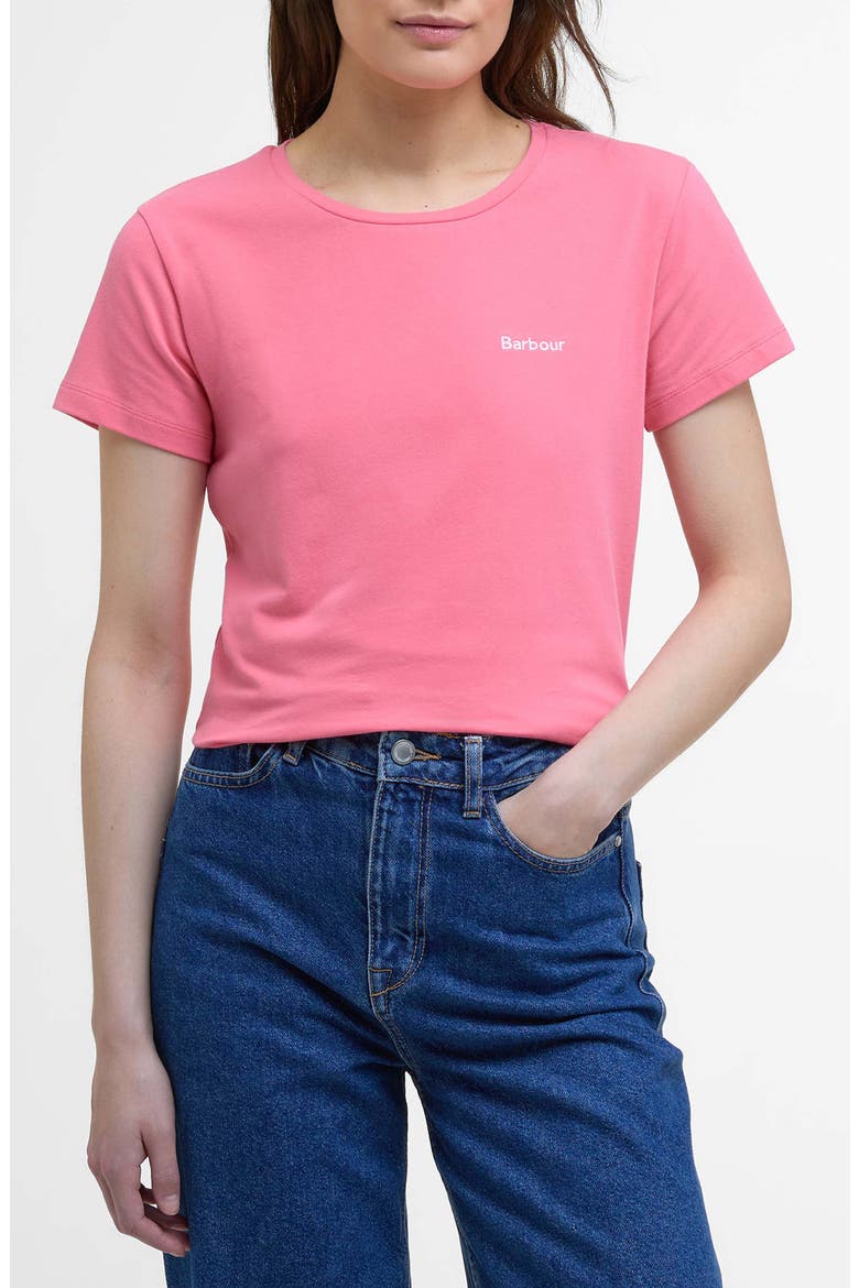Saltford Embroidered Logo T-Shirt, Main, color, PINK PUNCH