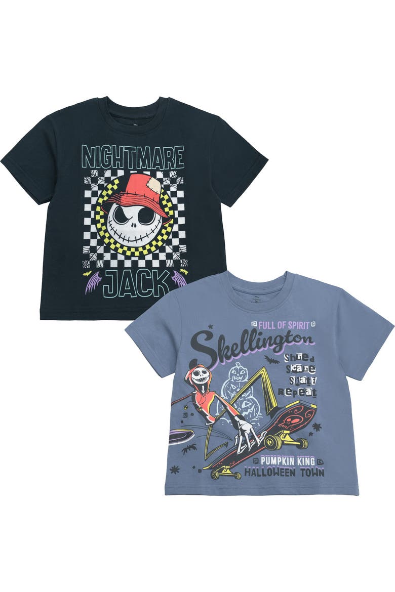 Nightmare Before Christmas 2-Pack Short Sleeve T-Shirts, Main, color, Jack Zero Slate Blue