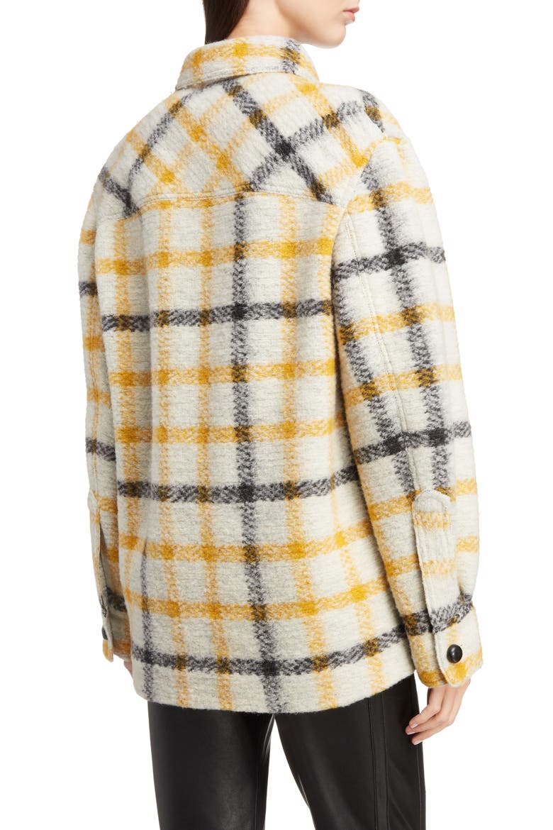 Gast Check Wool Blend Jacket, Alternate, color, ECRU/ YELLOW