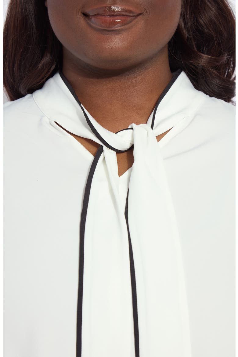 Daphne Tie Neck Dolman Sleeve Top, Alternate, color, OFF WHITE