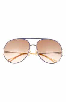 61mm Polarized Gradient Aviator Sunglasses