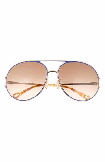 61mm Polarized Gradient Aviator Sunglasses