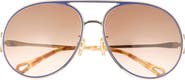 Chloé 61mm Polarized Gradient Aviator Sunglasses